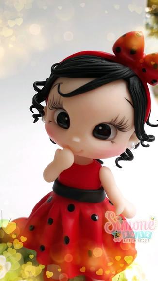 Mini topo de bolo Joaninha