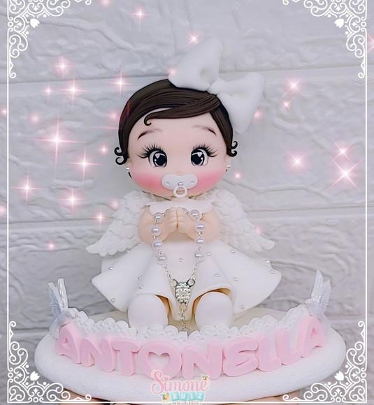 Topo de Bolo Batizado Anjinha Baby
