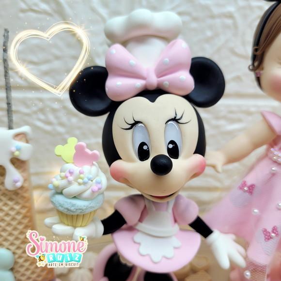 Topo de Bolo Minnie Confeiteira