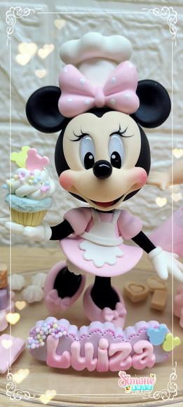 Topo de Bolo Minnie Confeiteira