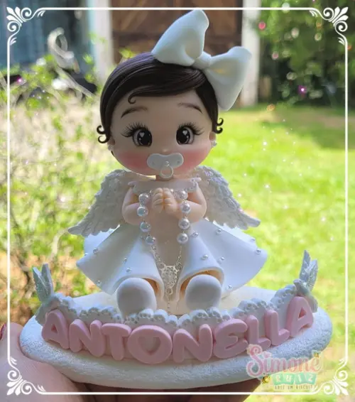 Topo de Bolo Batizado Anjinha Baby