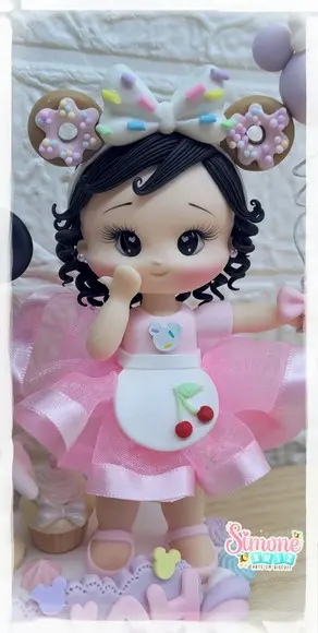 Topo de Bolo Minnie Confeiteira