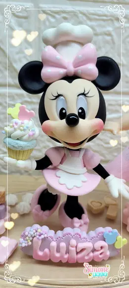 Topo de Bolo Minnie Confeiteira