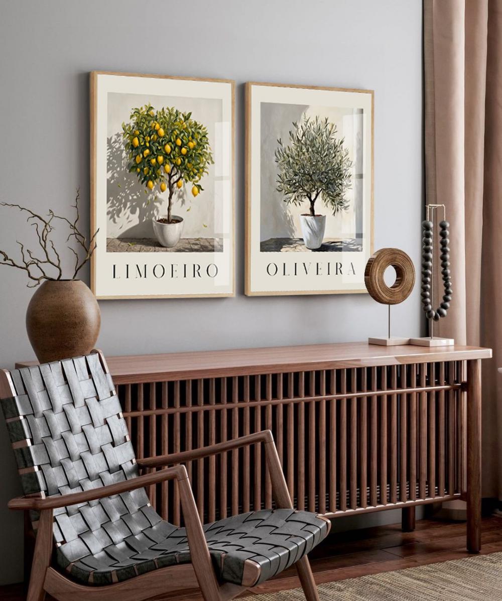 Quadros Decorativos Folhagem Arvores Casa Moldura