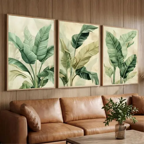 Quadros Decorativos Folhagem Botânico Casa Moldura