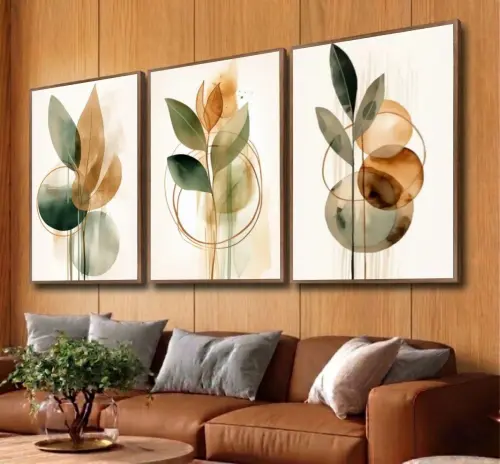 Quadros Decorativos Folhagem Folhas Casa Moldura