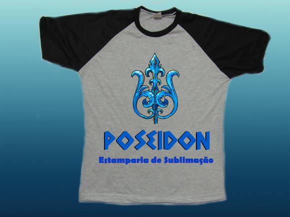 Camiseta Raglan cinza mescla com mangas coloridas