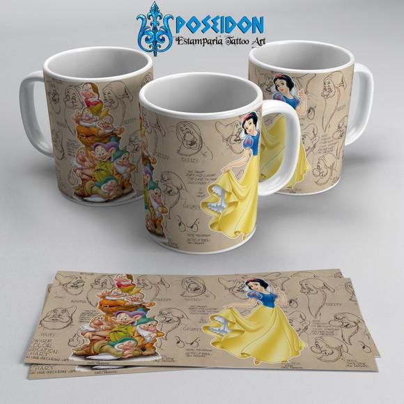 Caneca Branca - Coleção 7 Anões - Branca de Neve