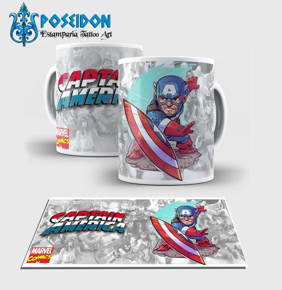 Caneca Branca - Coleção MARVEL - Capitão America