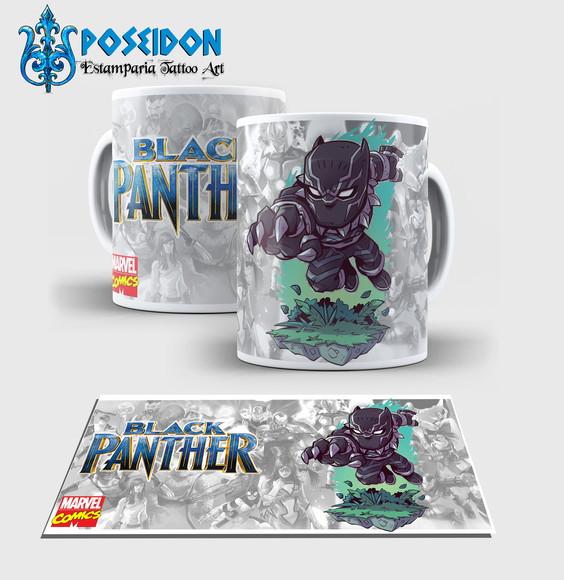 Caneca Branca - Coleção MARVEL - Pantera Negra