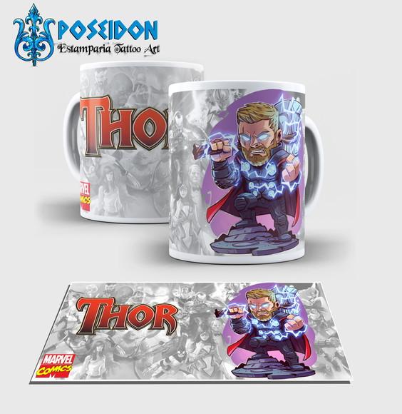 Caneca Branca - Coleção MARVEL - Thor Vingadores