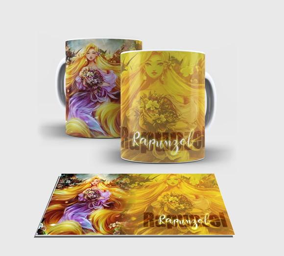 Caneca Branca - Coleção Princesa - Rapunzel
