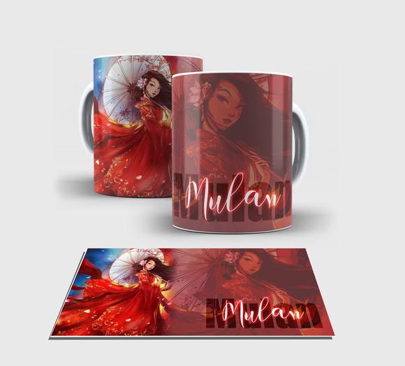 Caneca Branca - Coleção Princesa - Mulan