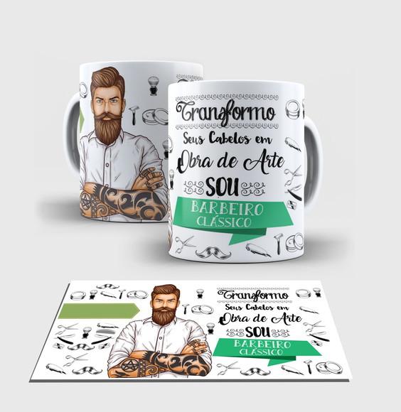 Caneca Branca - Coleção Profissões - BARBEIRO