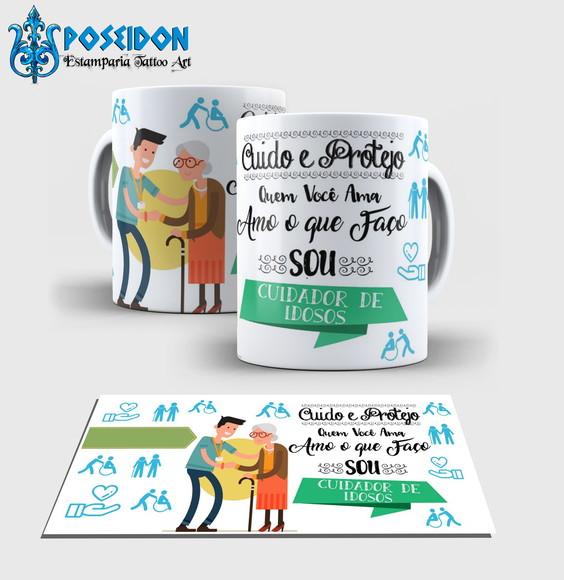 Caneca Branca - Coleção Profissões - Cuidador de Idosos