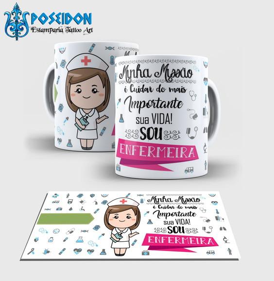 Caneca Branca - Coleção Profissões - ENFERMEIRA