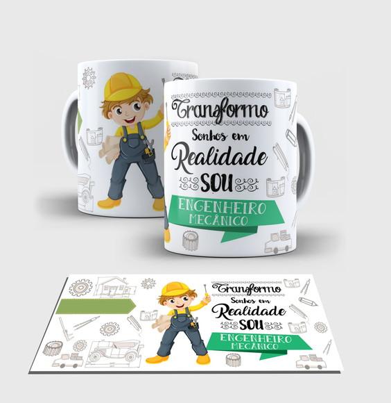 Caneca Branca - Coleção Profissões - Engenheiro Mecanico