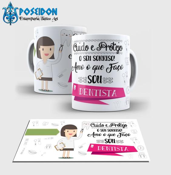 Caneca Branca - Coleção Profissões - DENTISTA