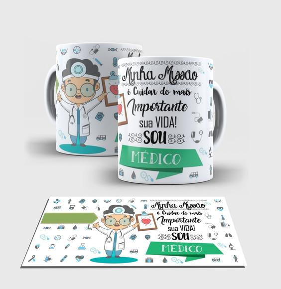 Caneca Branca - Coleção Profissões - MÉDICO