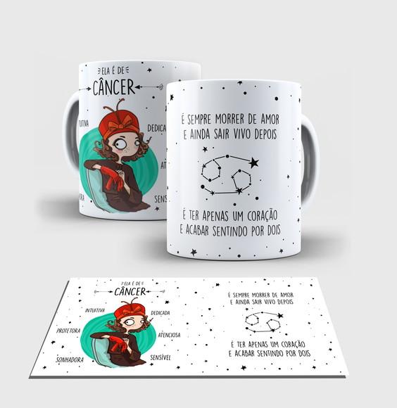 Caneca Branca - Coleção Signos - CANÇER