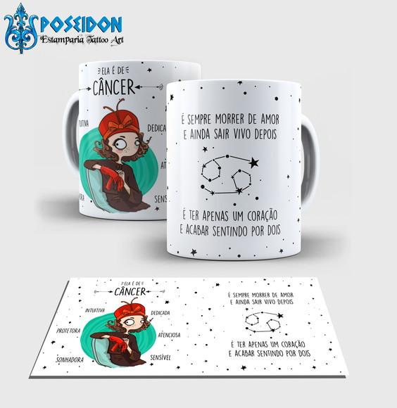 Caneca Branca - Coleção Signos - CANÇER