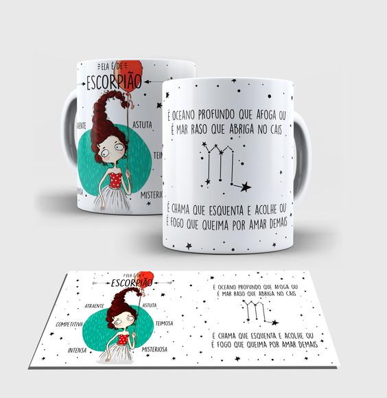 Caneca Branca - Coleção Signos - ESCORPIÃO