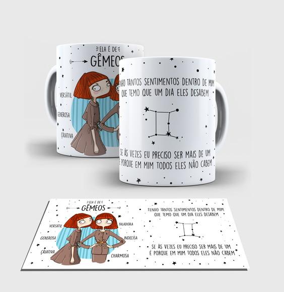 Caneca Branca - Coleção Signos - GEMEOS