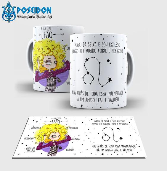 Caneca Branca - Coleção Signos - LEÃO