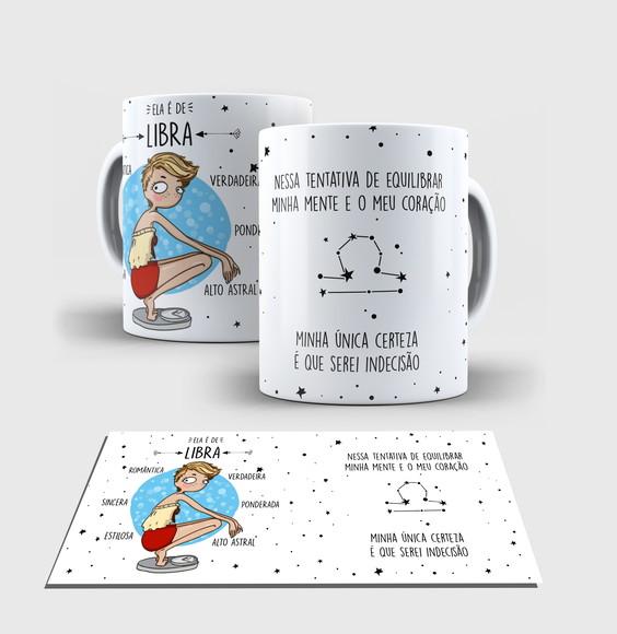 Caneca Branca - Coleção Signos - LIBRA