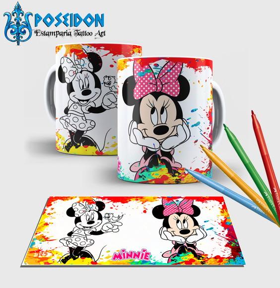 Caneca branca com canetinha lavável -Minnie