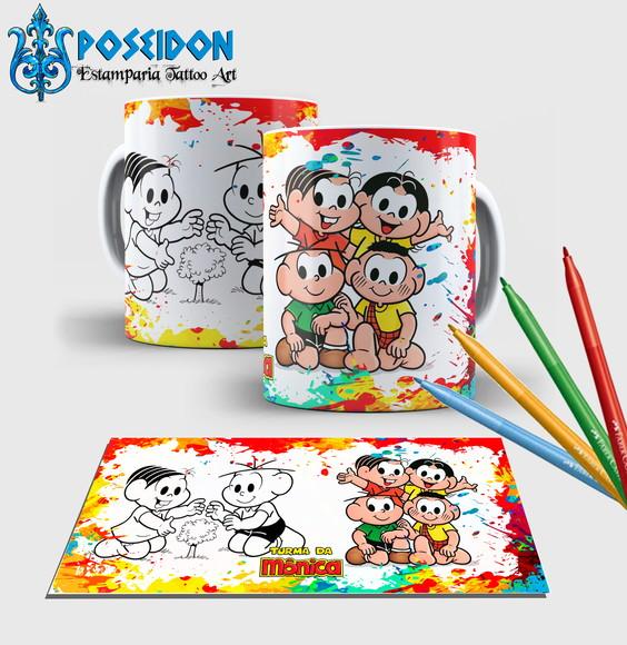 Caneca branca com canetinha lavável - kit infantil