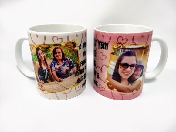 Caneca Branca Personalizada - FOTOS & MOMENTOS