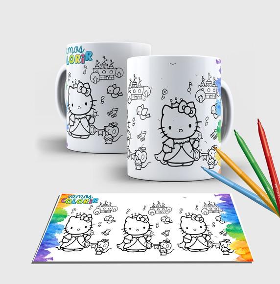 Caneca branca Personalizada com canetinha -Hello Kit