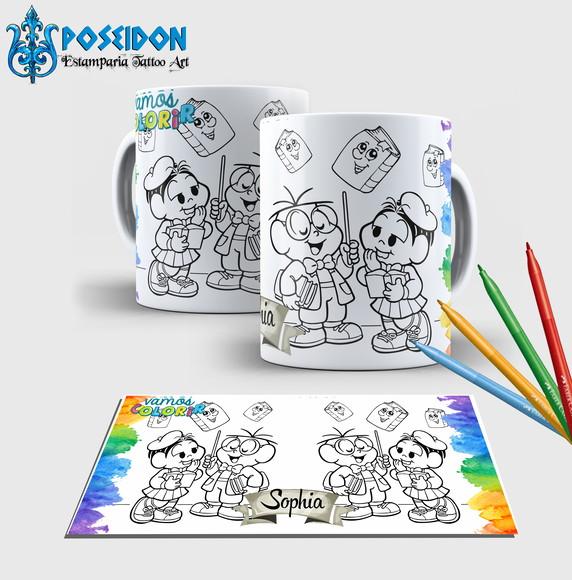 Caneca branca Personalizada com canetinha -Turma