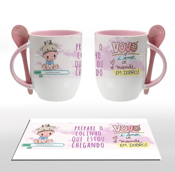 Caneca com colher personalizada - CANECA DA VOVÓ