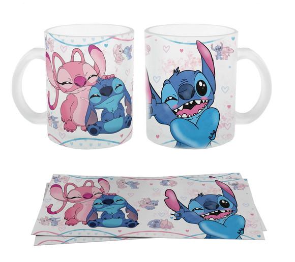 Caneca Jateada - Stitch e Angel