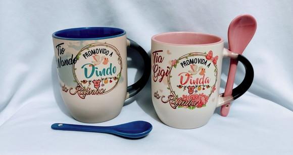 Caneca mágica c/ colher - Dinda OU Dindo