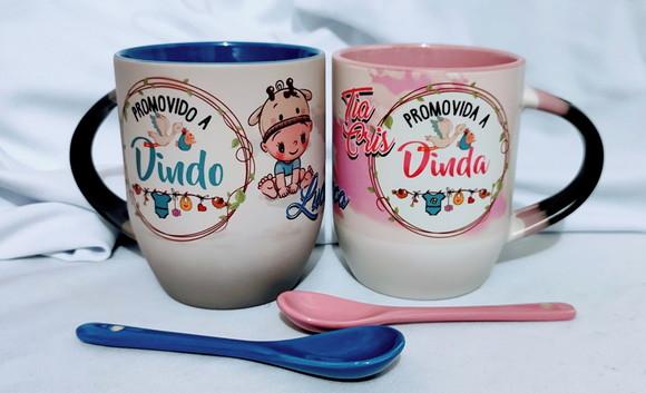 Caneca mágica c/ colher - Dinda OU Dindo