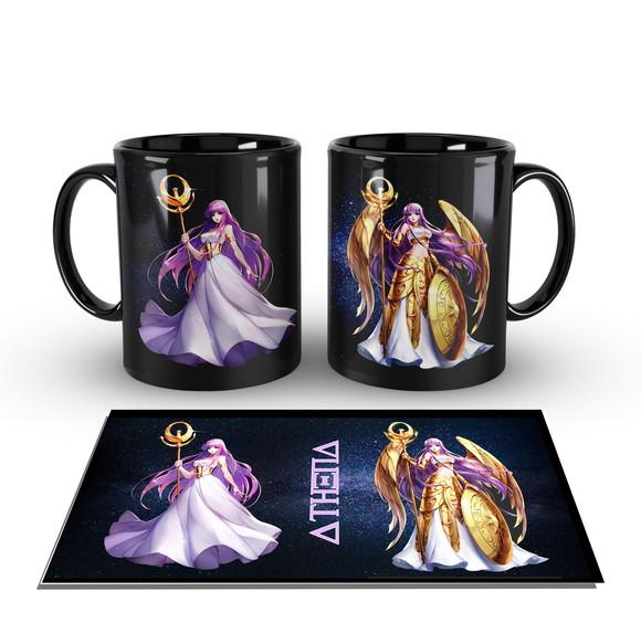 Caneca Preta - Cavaleiros de Bronze - Athena Saori