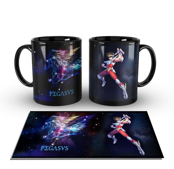 Caneca Preta - Cavaleiros de Bronze - Pagasus Seiya