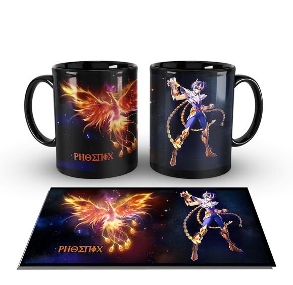 Caneca Preta - Cavaleiros de Bronze - Fênix - Ikki