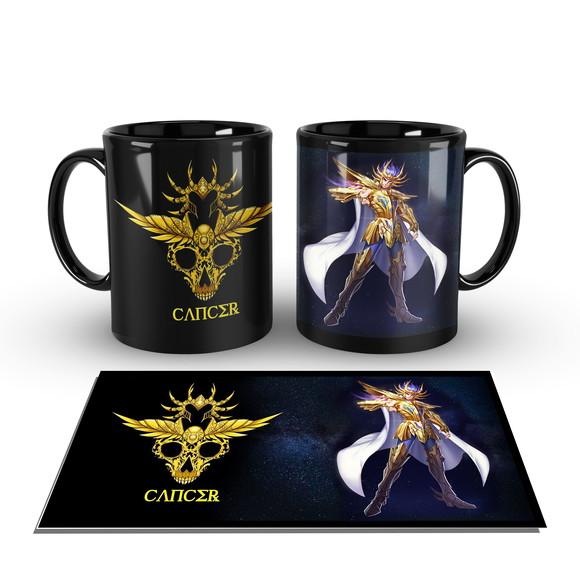 Caneca Preta - SIGNOS - Cavaleiros de Ouro - CANCER