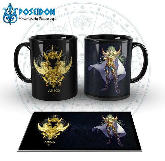 Caneca Preta - SIGNOS - Cavaleiros de Ouro - ARIES SHION