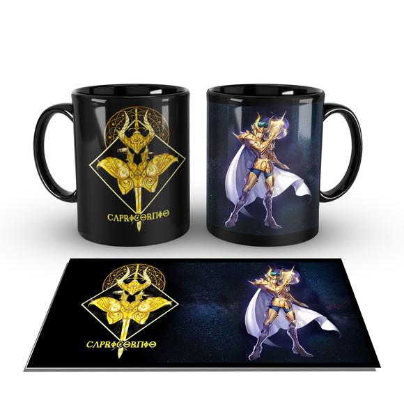 Caneca Preta - SIGNOS - Cavaleiros de Ouro - CAPRICORNIO