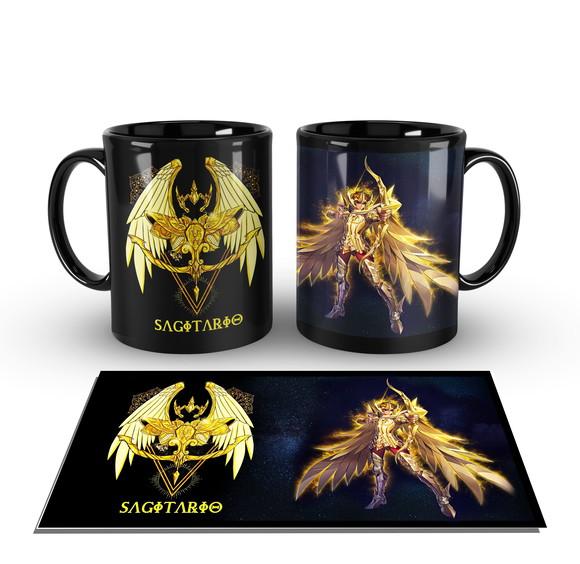 Caneca Preta - SIGNOS - Cavaleiros de Ouro - SAGITARIO
