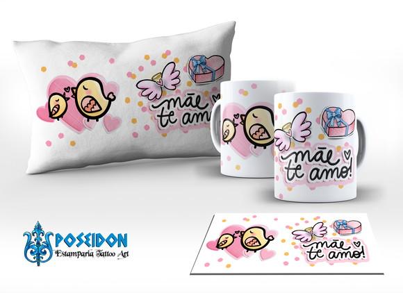 Kit Caneca + Almofada Personalizada - Feliz Dia das Mães