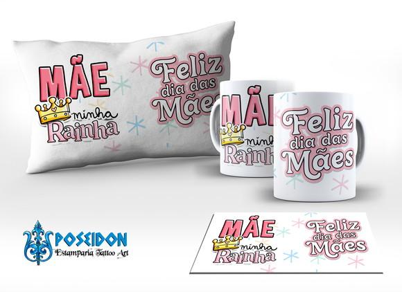 Kit Caneca + Almofada Personalizada - Feliz Dia das Mães A3