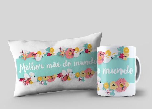 Kit Caneca + Almofada Personalizada Dia das Mães