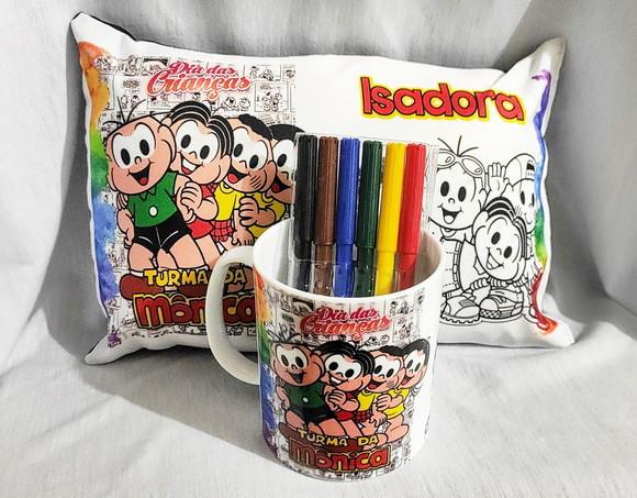 Kit das crianças - Caneca + Almofada + Canetinha - M2