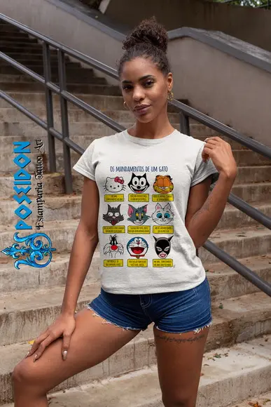 Camiseta Branca - Mandamentos dos Gatos